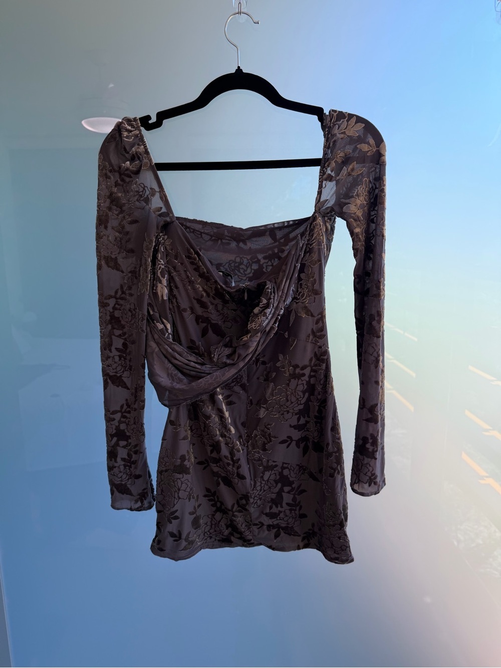 Mistress Rocks Slate Devore Mini Dress - Picture 4 of 4